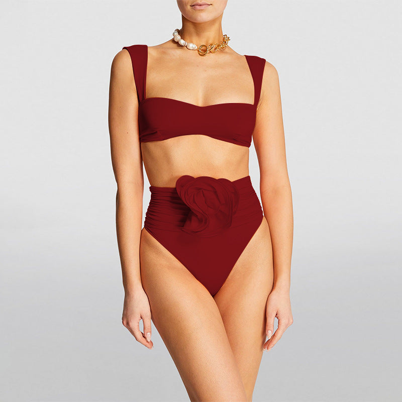 Damen Hochgeschnittener Bikini mit raffiniertem Rüschendetail Nord Taschen