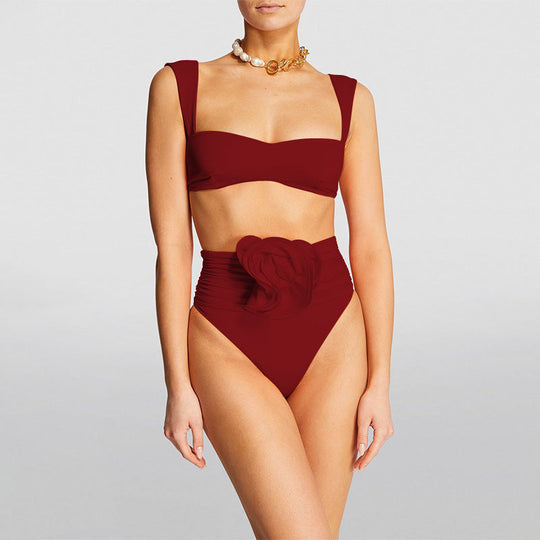 Damen Hochgeschnittener Bikini mit raffiniertem Rüschendetail Nord Taschen