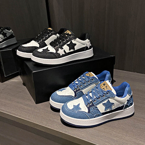 Damen Sportliche Sneakers mit modischen Sternen-Applikationen Nord Taschen