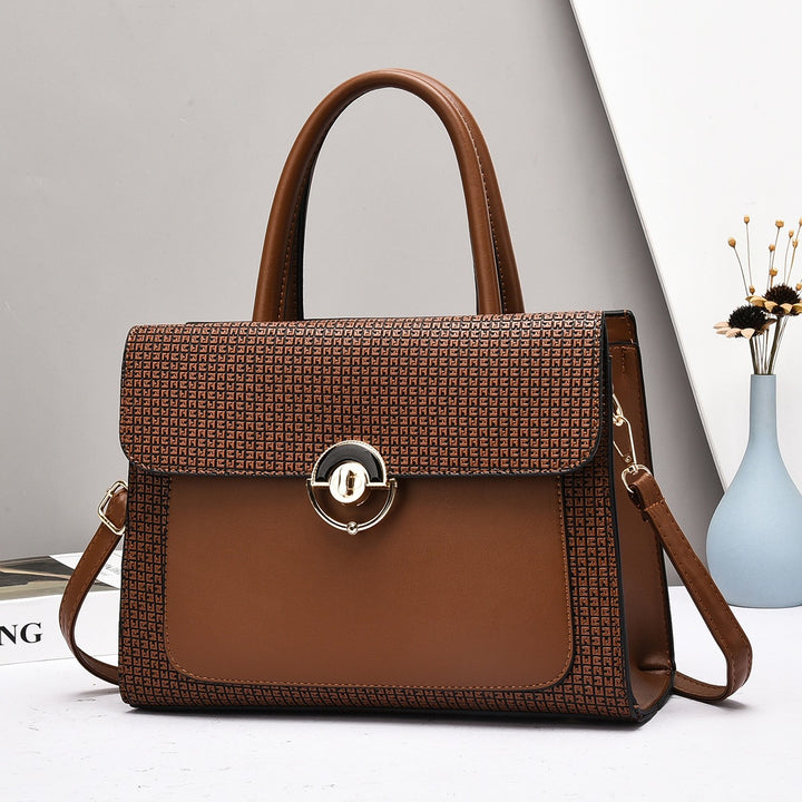 Damen elegante Handtasche mit strukturiertem Obermaterial und Goldakzenten Nord Taschen