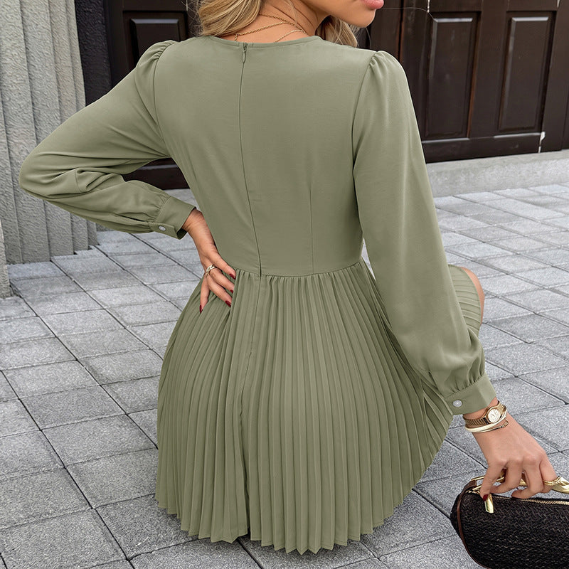 Damen Faltenrockkleid Nord Taschen