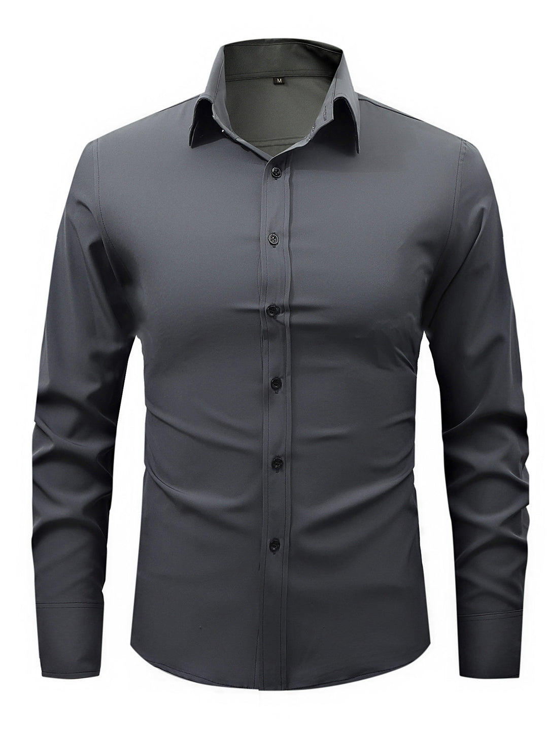 Men's  slim fit long sleeve stretch cotton dress shirt with spread collar Nord Taschen