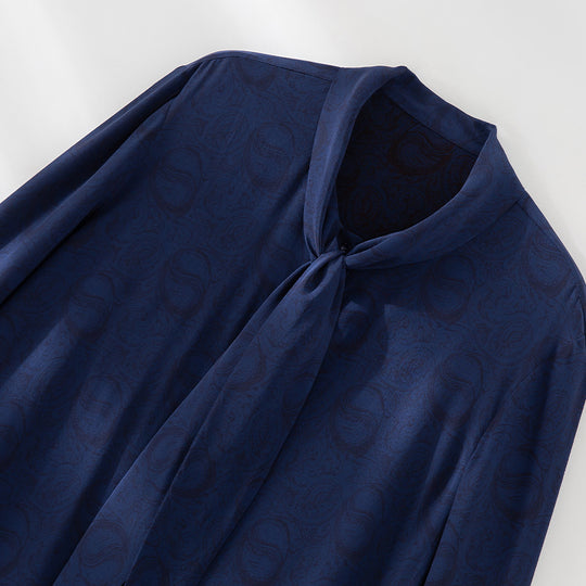 Damen Bluse mit Schleifenkragen und dezenter Jacquardstruktur Nord Taschen