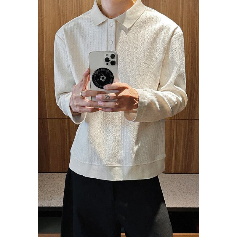 Herren Modischer Langarm-Pullover mit strukturiertem Design Nord Taschen