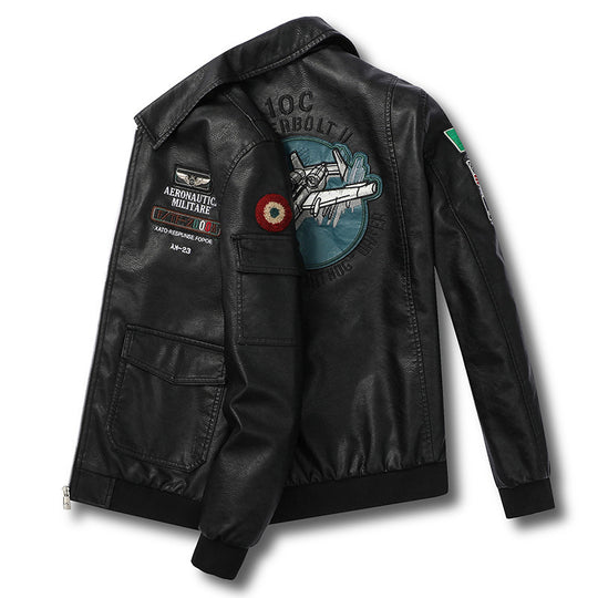 Herren Aviator‑Bomberjacke im Military‑Style mit großem Rückenpatch und Ärmeltasche Nord Taschen