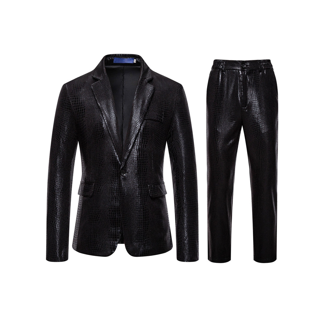 Herren Zweiteiliges Glamour-Anzugset mit metallischem Kroko-Effekt und schmaler Silhouette Nord Taschen