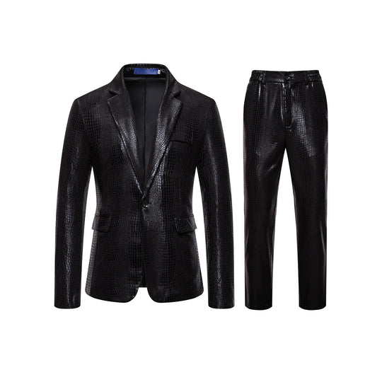 Herren Zweiteiliges Glamour-Anzugset mit metallischem Kroko-Effekt und schmaler Silhouette Nord Taschen