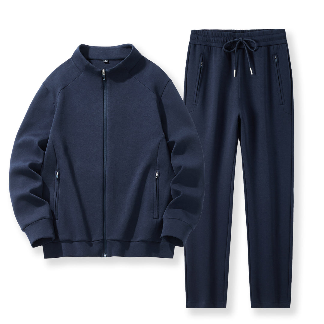 Herren Zweiteiliges Performance-Trainingsset mit Stehkragen-Zipjacke und konischer Jogginghose Nord Taschen