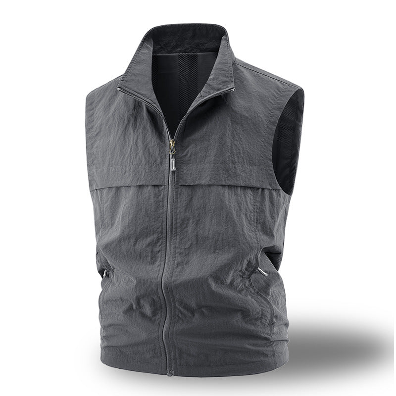 Herren Leichte atmungsaktive Outdoor-Weste mit Mesh-Futter, durchgehendem Reißverschluss & Reißverschlusstaschen Nord Taschen