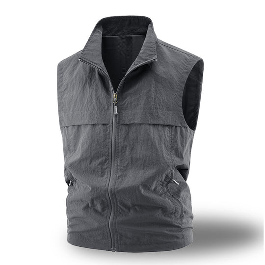 Herren Leichte atmungsaktive Outdoor-Weste mit Mesh-Futter, durchgehendem Reißverschluss & Reißverschlusstaschen Nord Taschen