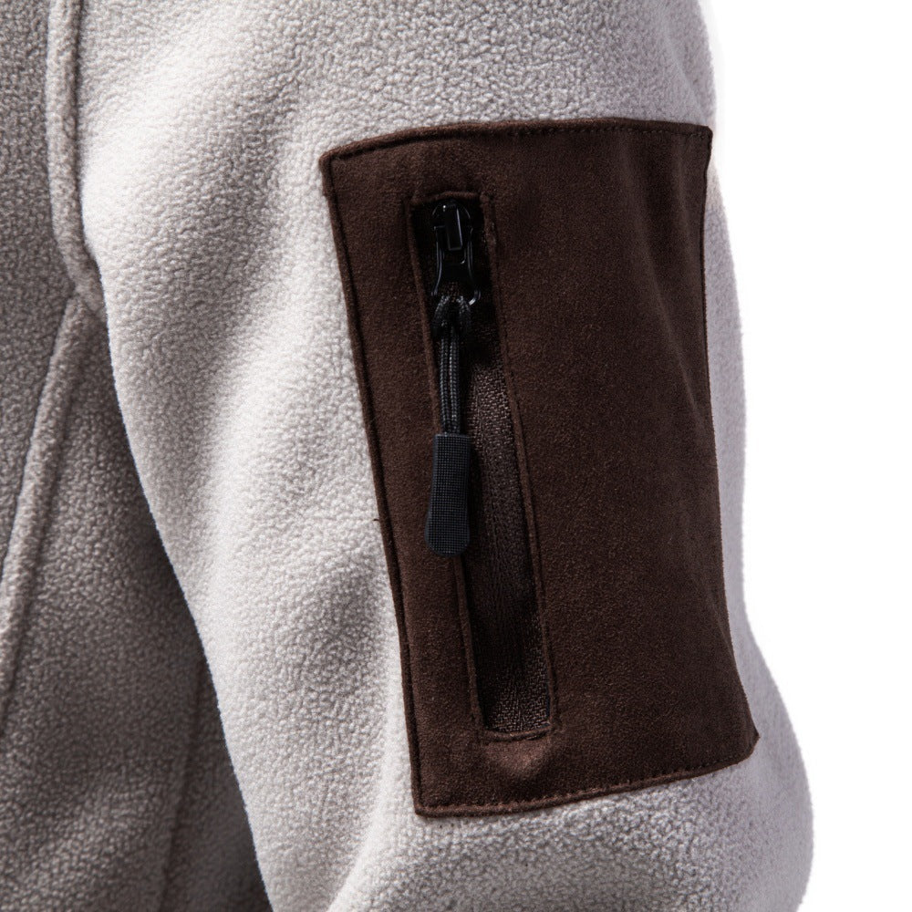 Herren Funktions-Fleecejacke mit Kapuze, Reißverschluss und Ärmel-Reißverschlusstasche Nord Taschen