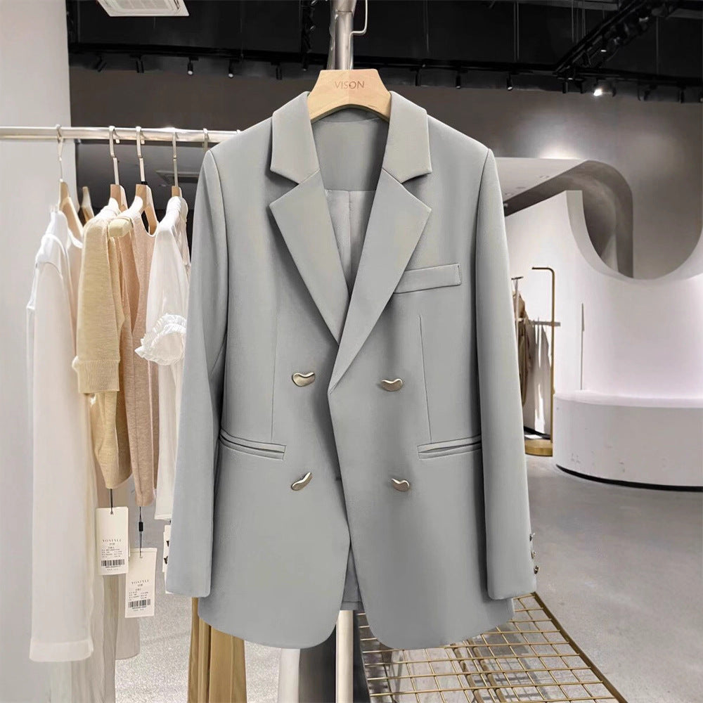 Damen Modischer Zweireiher Blazer Nord Taschen