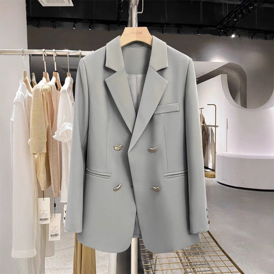 Damen Modischer Zweireiher Blazer Nord Taschen