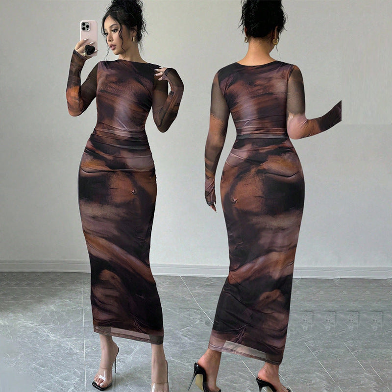 Damen Elegantes Wickelkleid mit Struktur Nord Taschen