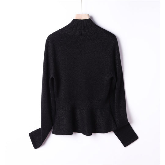 Damen Feiner Strickcardigan mit Schalkragen, taillenbetontem Peplum und Zierknopfleiste Nord Taschen