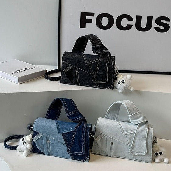Damen modische Umhängetasche im kreativen Denim-Design Nord Taschen