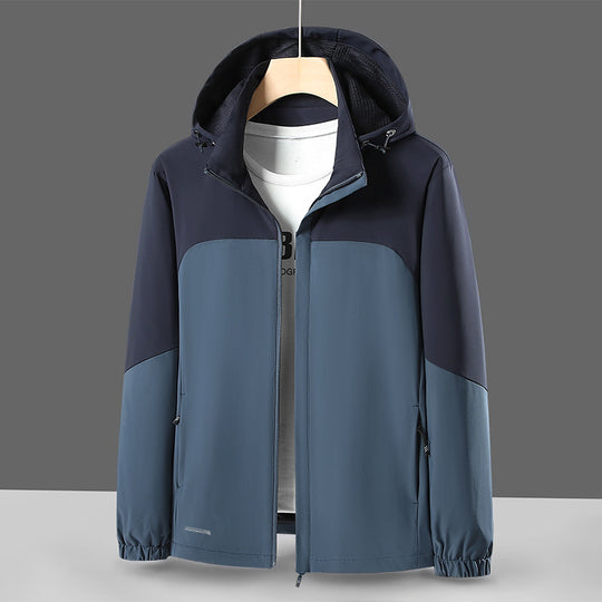 Herren Leichte Softshell-Windjacke mit Kapuze, wasserabweisender Membran und Reißverschlusstaschen Nord Taschen