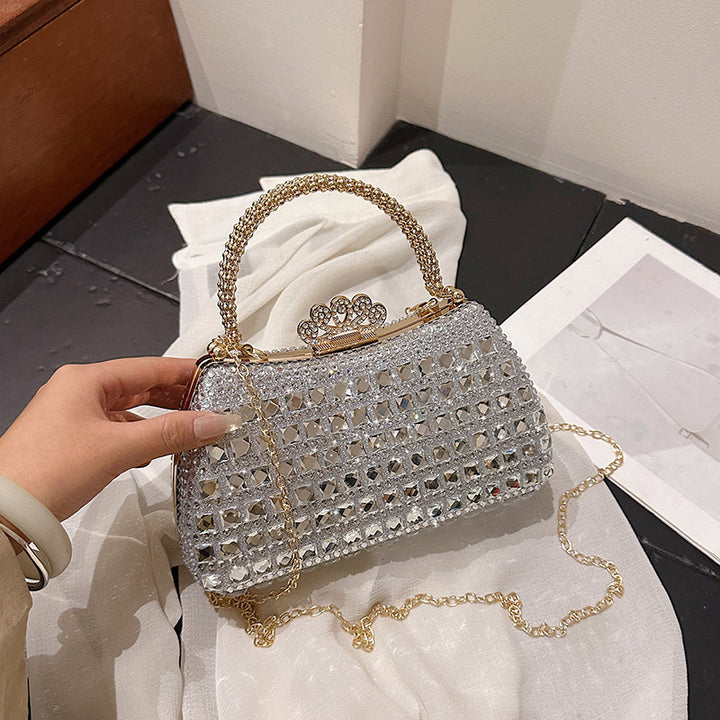 Damen Glamouröse Clutch mit funkelnden Steinen Nord Taschen
