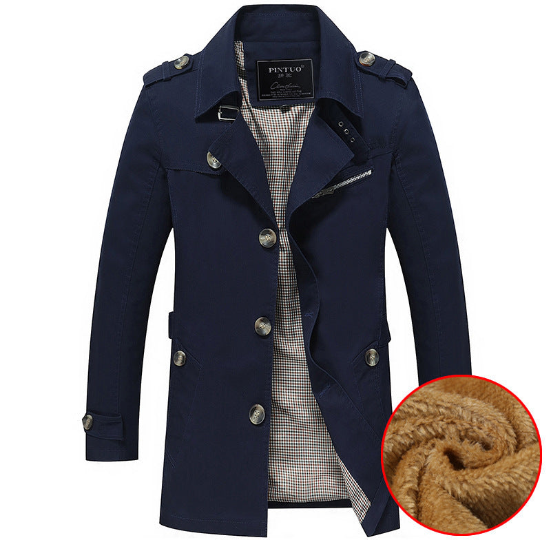 Herren militärisch inspirierter Kurzmantel mit Teddyfleece‑Innenlage und Reißverschluss‑Brusttasche Nord Taschen
