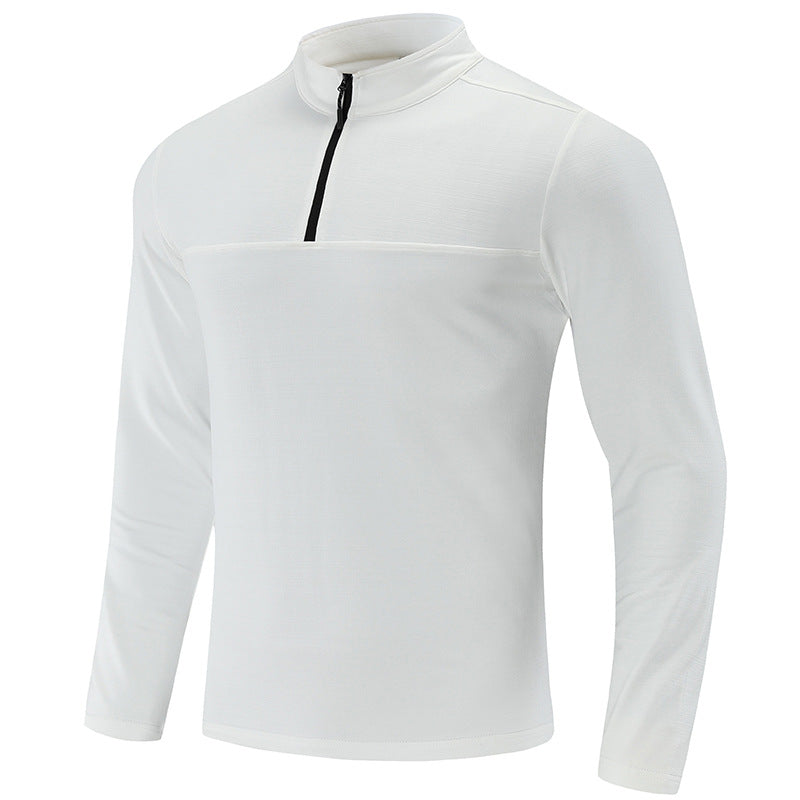 Herren Funktions-Halbzip-Langarmshirt mit Stehkragen und atmungsaktivem Stretchmaterial Nord Taschen