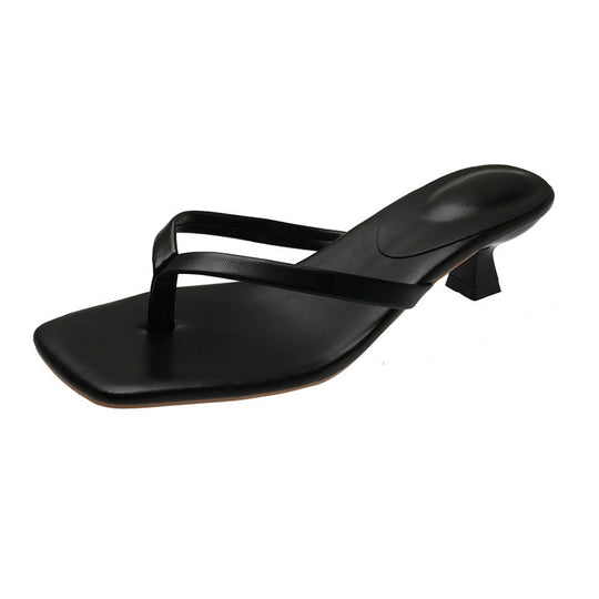 Damen Minimalistische Zehentrenner-Sandalen mit elegantem Absatz