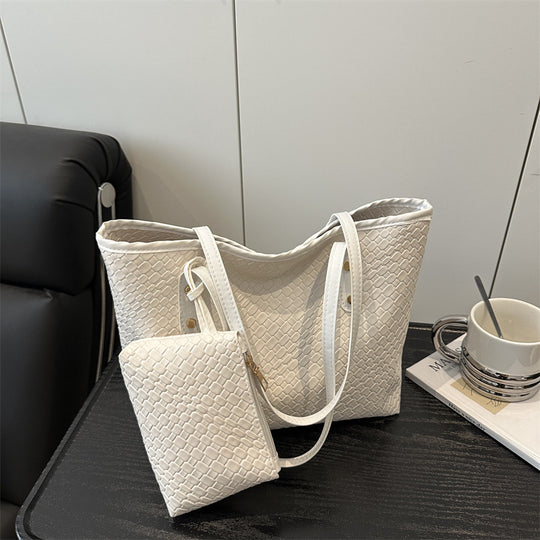 Damen stilvolle Tragetasche aus geflochtenem Leder mit abnehmbarem Innenbeutel Nord Taschen