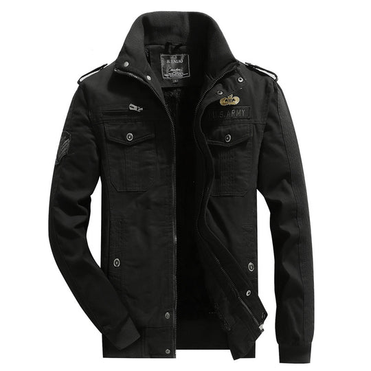 Herren Canvas-Fieldjacke im Utility-Style mit wärmender Fleece-Innenlage und Schulterpatten Nord Taschen