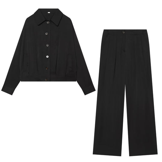 Damen Hochtaillierte Palazzo-Hose mit Bundfalten und seitlichen Eingrifftaschen Nord Taschen