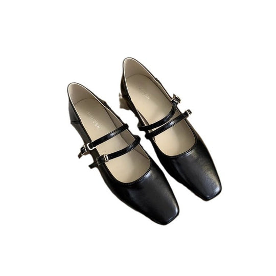 Damen elegante Mary Jane Ballerinas mit modischem Doppelriemen und komfortablem Fußbett - Arvani