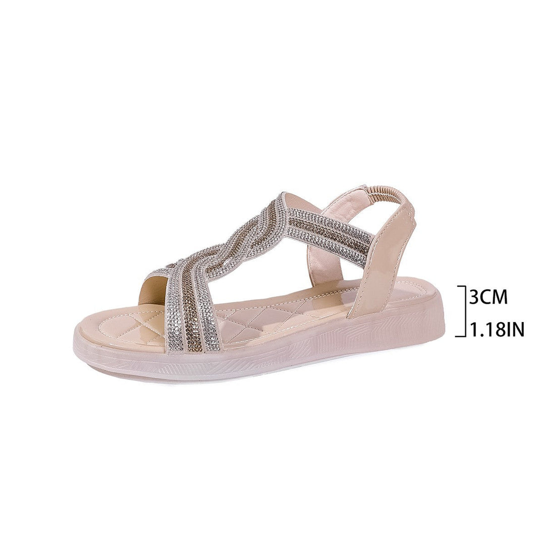 Damen Sportliche Sandalen mit funkelnden Riemchen und flexibler Sohle