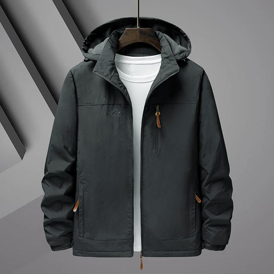 Herren Leichte Regenjacke mit Kapuze und wasserabweisender Mikrofaser-Außenhaut Nord Taschen