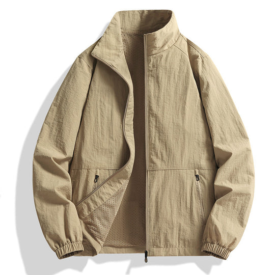 Herren Leichte Windjacke mit hohem Kragen Nord Taschen