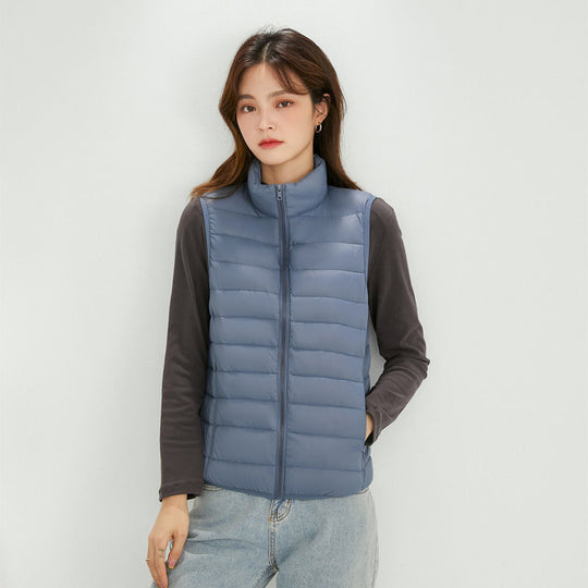 Damen Ultraleichte gesteppte Stehkragen‑Weste mit taillierter Business‑Silhouette Nord Taschen