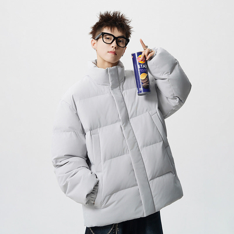 Herren Kurz geschnittene Oversize Steppjacke mit hohem Kragen Nord Taschen
