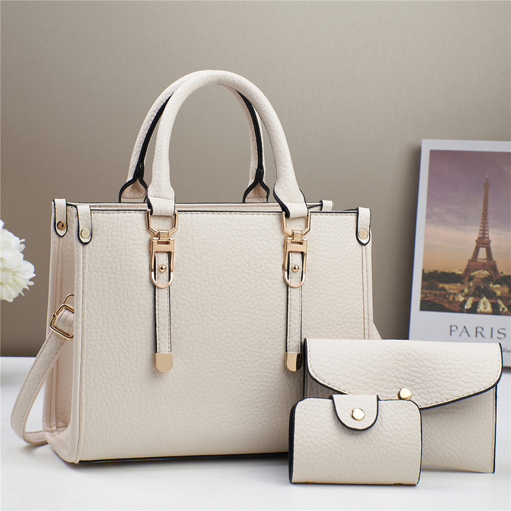 Damen elegante Kunstledertasche mit abnehmbarem Portemonnaie Nord Taschen