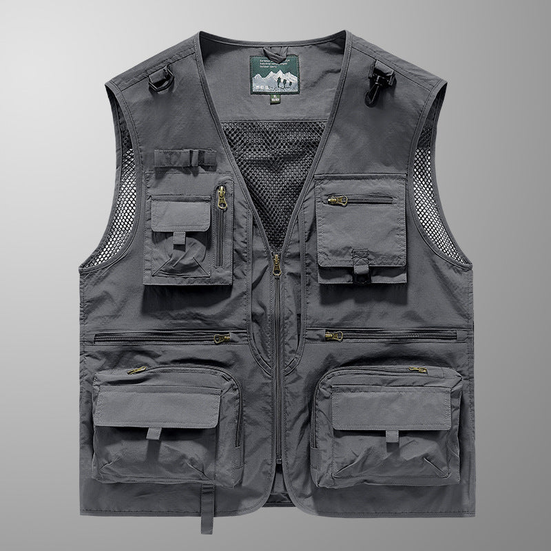 Herren Multifunktionale Angler- und Utility‑Weste mit Mesh‑Einsätzen und Mehrfach‑Taschen Nord Taschen