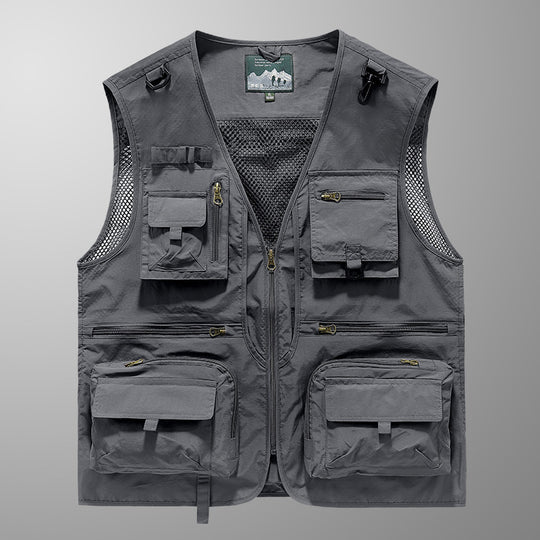 Herren Multifunktionale Angler- und Utility‑Weste mit Mesh‑Einsätzen und Mehrfach‑Taschen Nord Taschen