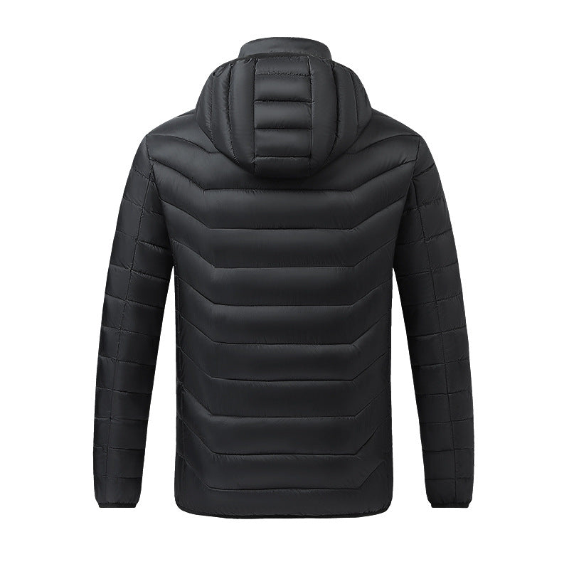 Herren Beheizte Steppjacke mit Mehrzonen-Heizsystem und Kapuze Nord Taschen