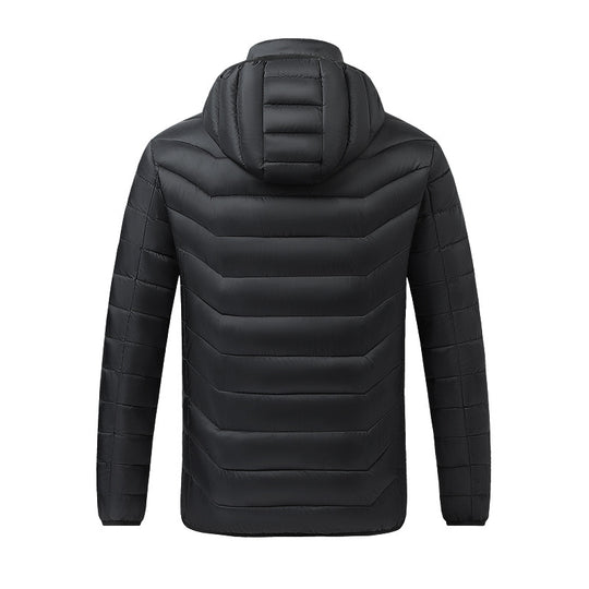 Herren Beheizte Steppjacke mit Mehrzonen-Heizsystem und Kapuze Nord Taschen