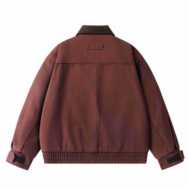 Herren Oversized Canvas-Blouson mit Cordkragen, verdeckter Frontleiste und gerafftem Saum Nord Taschen