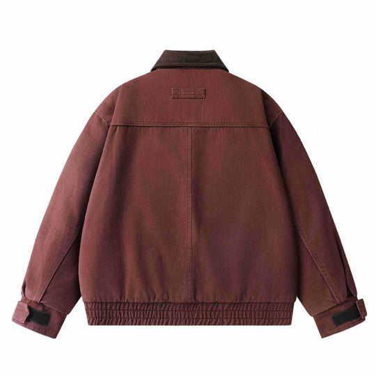 Herren Oversized Canvas-Blouson mit Cordkragen, verdeckter Frontleiste und gerafftem Saum Nord Taschen