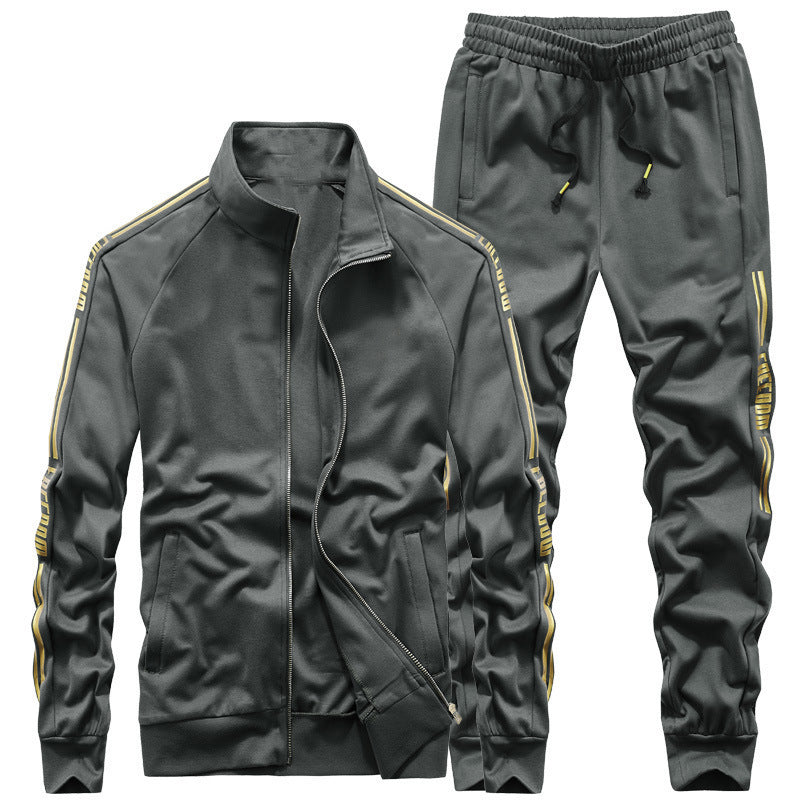 Herren Trainingsanzug‑Set mit Stehkragen und Slim‑Fit Jogginghose Nord Taschen