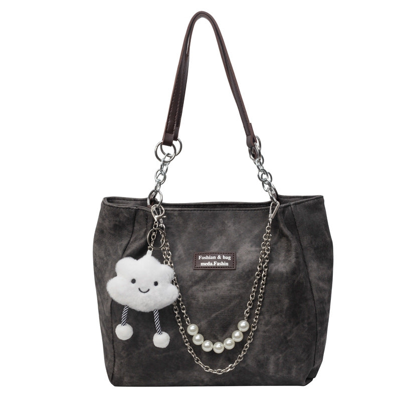 Damen modische Handtasche mit kreativem Plüsch-Anhänger Nord Taschen