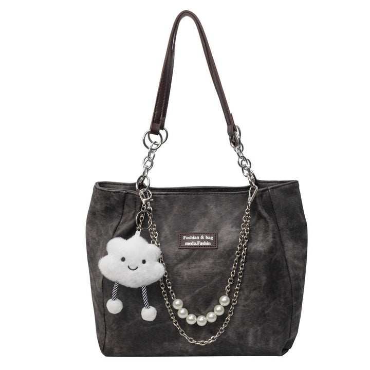 Damen modische Handtasche mit kreativem Plüsch-Anhänger Nord Taschen