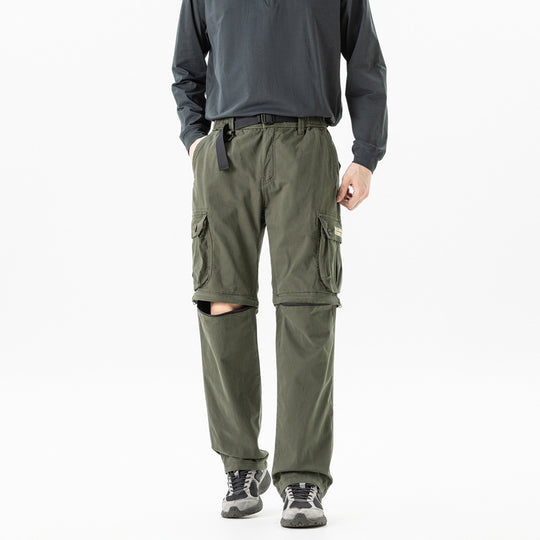 Herren Abnehmbare Cargo-Zip-Hose mit Reißverschluss-Bein, Multifachtaschen und integriertem Gürtel Nord Taschen