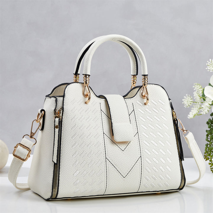 Damen Designer-Handtasche mit strukturiertem Obermaterial und abnehmbarem Schultergurt Nord Taschen