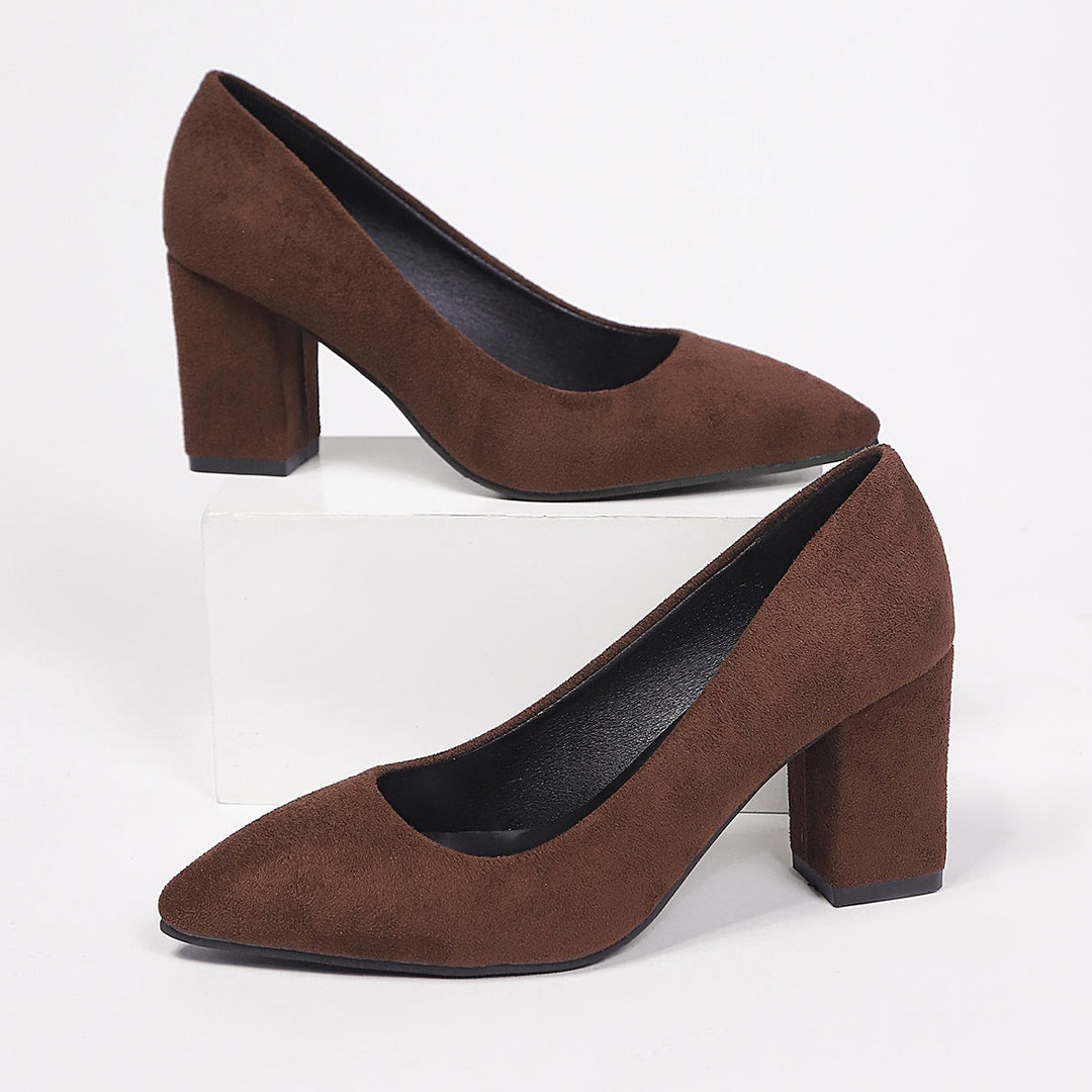 Damen elegante High Heel Pumps mit robustem Blockabsatz Nord Taschen