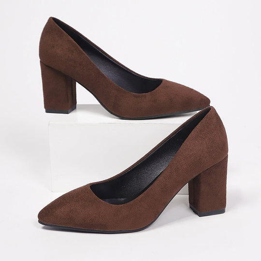 Damen elegante High Heel Pumps mit robustem Blockabsatz Nord Taschen