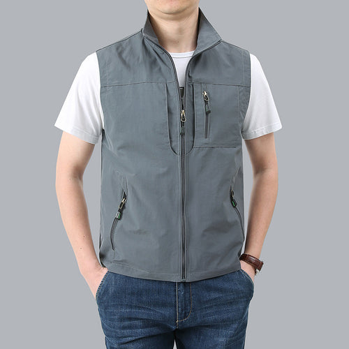 Herren Outdoor-Utility-Weste mit Mesh-Futter und Reißverschluss-Taschen Nord Taschen