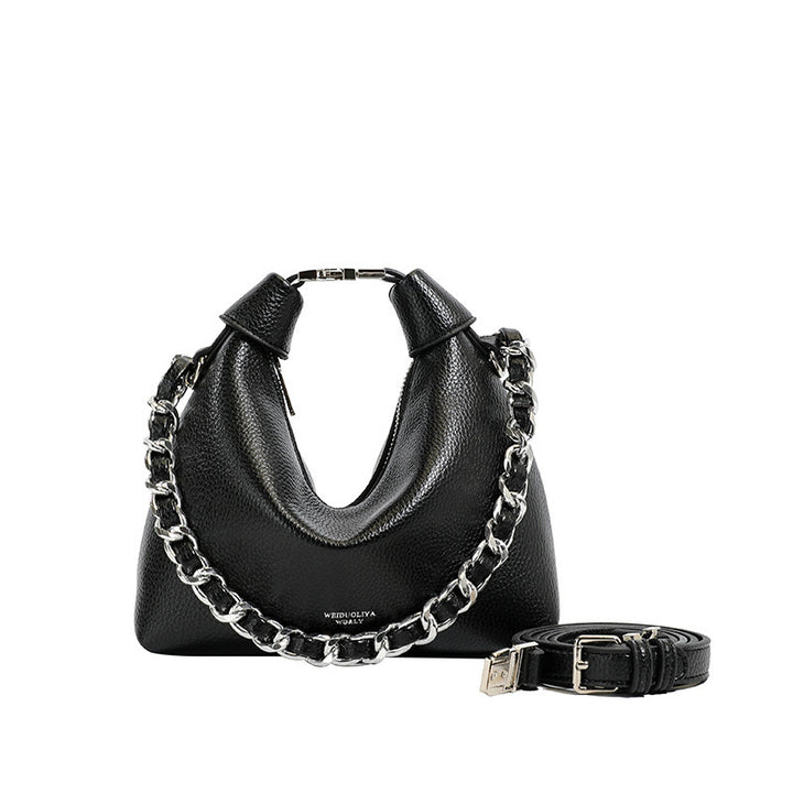 Damen Hobo-Tasche mit schimmernder Oberfläche und trendigem Kettenakzent Nord Taschen
